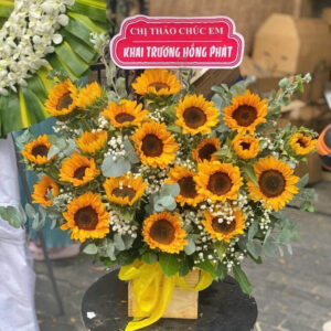 Giỏ hoa tươi mừng khai trương cửa hàng