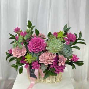 Giỏ hoa sen đá tặng bạn thân