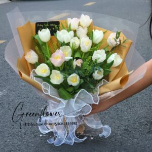 Bó Hoa Tulip Trắng Cao Cấp – Green Flower