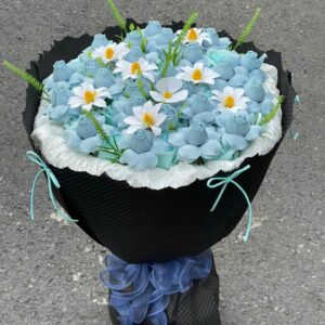 Bó Hoa Hồng Sáp Tone Xanh Pastel "Ocean Breeze" – Vẻ Đẹp Bình Yên, Tinh Tế & Vĩnh Cửu