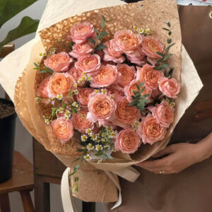 Bó Hoa Hồng Julibee Cam Đào – Sweet Peach Romance Ngọt Ngào