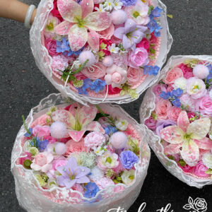 Hoa Lụa Cao Cấp Lily & Rose "Giấc Mộng Mây Hồng"